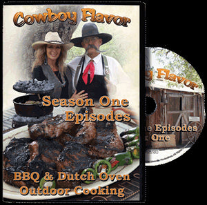 COWBOY OUTDOOR COOKING DVD's AND COOKBOOKS - TWO SEASONS OF SHOWS